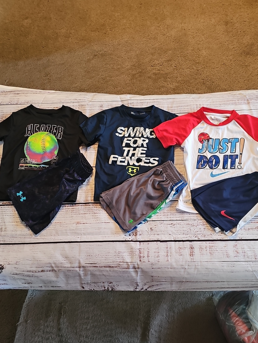 UNDER ARMOUR & NIKE 3 LOT TODDLER BOY SETS SIZE 4 & 4T EUC
